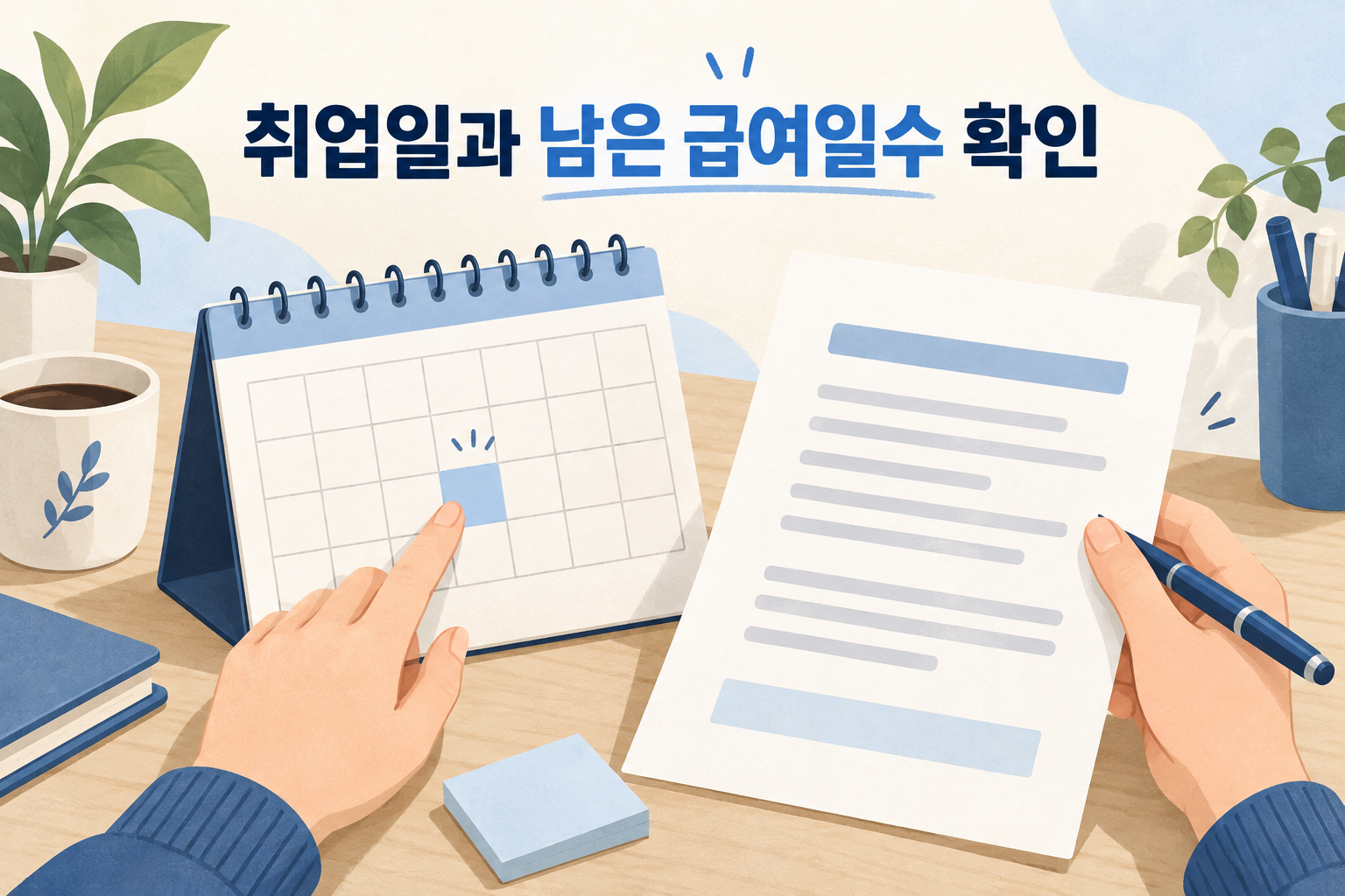 수급자격 신청일·취업일·남은 급여일수를 함께 확인하세요